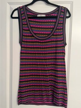 Zara Striped Knit Tank Top - Multicoloured Vibrant Size Large